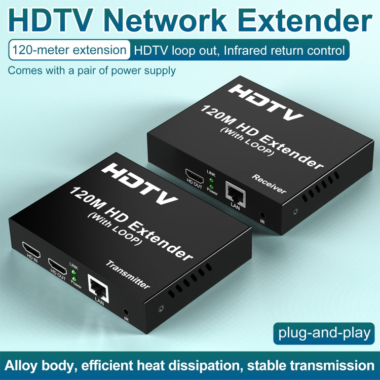 120m HDTV Network Extender(EU Plug) - Amplifier by PMC TechLife | Online Shopping South Africa | PMC TechLife | Buy Now Pay Later Mobicred