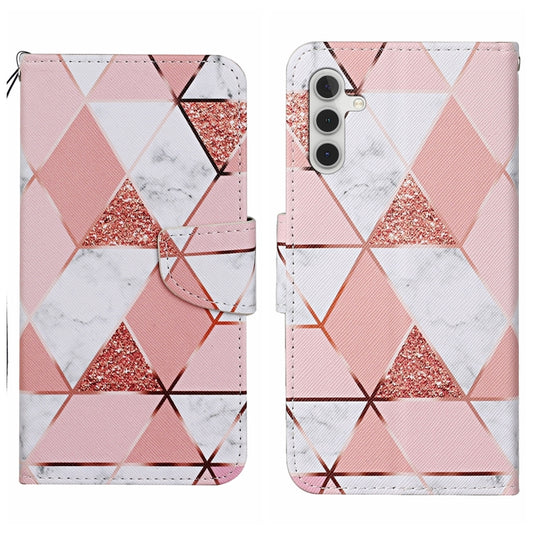 For Samsung Galaxy S25 5G Colored Drawing Pattern Leather Phone Case(Marble) - Galaxy S25 5G Cases by PMC Jewellery | Online Shopping South Africa | PMC Jewellery | Buy Now Pay Later Mobicred