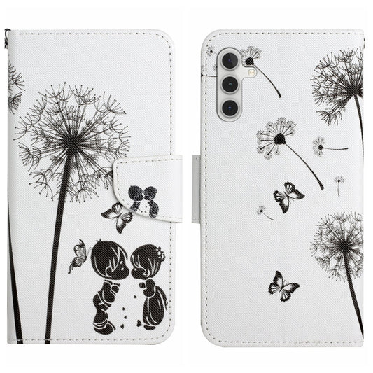 For Samsung Galaxy S25 5G Colored Drawing Pattern Leather Phone Case(Dandelion) - Galaxy S25 5G Cases by PMC Jewellery | Online Shopping South Africa | PMC Jewellery | Buy Now Pay Later Mobicred