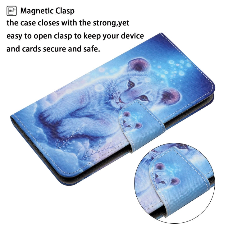 For Samsung Galaxy S25 5G Colored Drawing Pattern Leather Phone Case(Little Leopard) - Galaxy S25 5G Cases by PMC Jewellery | Online Shopping South Africa | PMC Jewellery | Buy Now Pay Later Mobicred