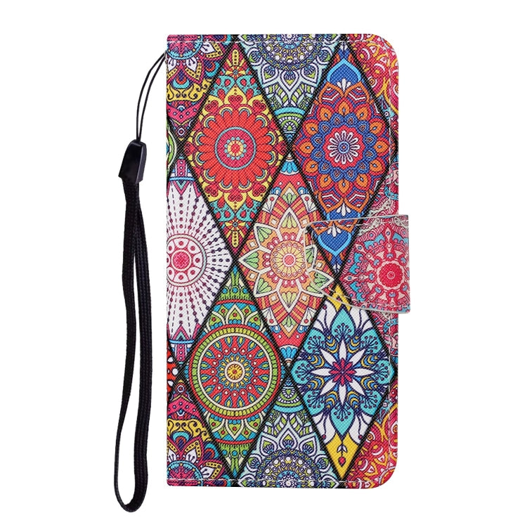 For Samsung Galaxy S25+ 5G Colored Drawing Pattern Leather Phone Case(Diamond Totem) - Galaxy S25+ 5G Cases by PMC Jewellery | Online Shopping South Africa | PMC Jewellery | Buy Now Pay Later Mobicred