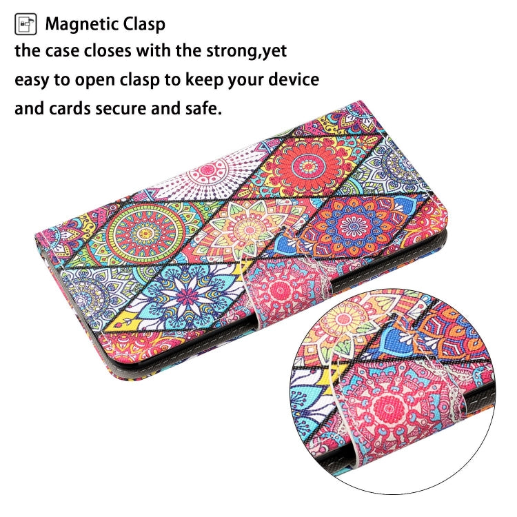 For Samsung Galaxy S25+ 5G Colored Drawing Pattern Leather Phone Case(Diamond Totem) - Galaxy S25+ 5G Cases by PMC Jewellery | Online Shopping South Africa | PMC Jewellery | Buy Now Pay Later Mobicred