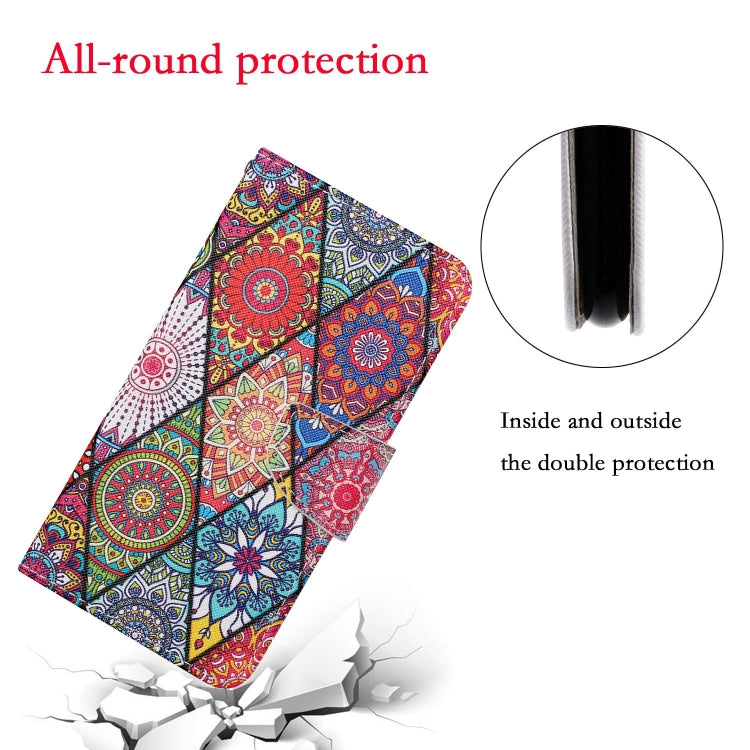 For Samsung Galaxy S25+ 5G Colored Drawing Pattern Leather Phone Case(Diamond Totem) - Galaxy S25+ 5G Cases by PMC Jewellery | Online Shopping South Africa | PMC Jewellery | Buy Now Pay Later Mobicred