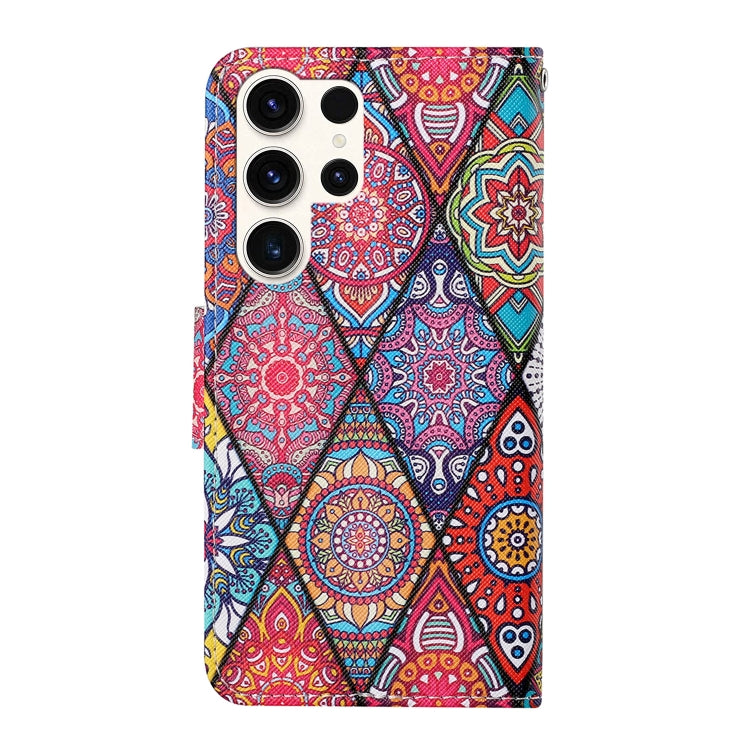 For Samsung Galaxy S25 Ultra 5G Colored Drawing Pattern Leather Phone Case(Diamond Totem) - free shipping - PMC Jewellery - Order now!