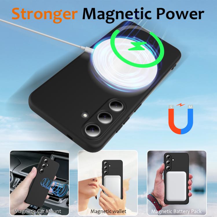 For Samsung Galaxy S25+ 5G Shockproof Silicone Magsafe Phone Case(Black) - Galaxy S25+ 5G Cases by PMC Jewellery | Online Shopping South Africa | PMC Jewellery | Buy Now Pay Later Mobicred