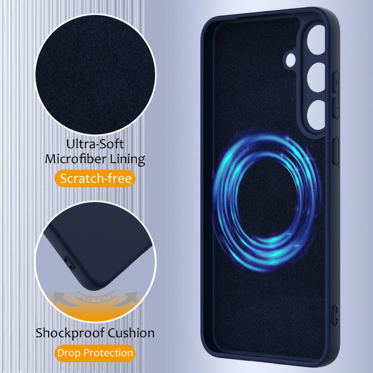 For Samsung Galaxy S25 5G Shockproof Silicone Magsafe Phone Case(Navy Blue) - Galaxy S25 5G Cases by PMC Jewellery | Online Shopping South Africa | PMC Jewellery | Buy Now Pay Later Mobicred