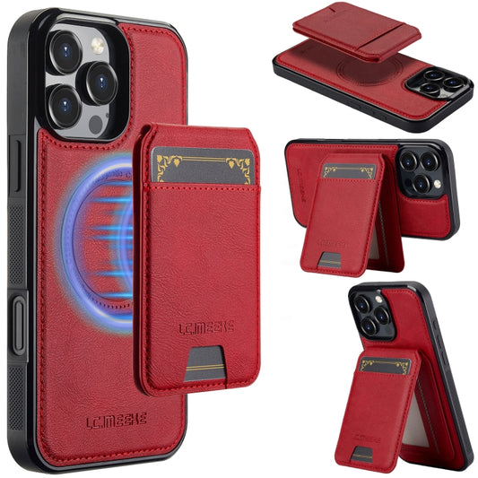 For iPhone 16 Pro Max LC.IMEEKE L3 Series Detachable RFID Card Bag Magsafe Phone Case(Red) - iPhone 16 Pro Max Cases by LC.IMEEKE | Online Shopping South Africa | PMC Jewellery | Buy Now Pay Later Mobicred