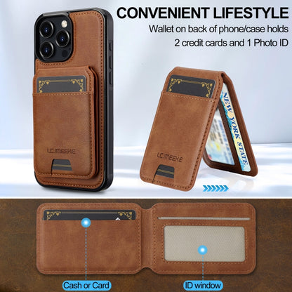 For iPhone 16 Pro LC.IMEEKE L3 Series Detachable RFID Card Bag Magsafe Phone Case(Brown) - iPhone 16 Pro Cases by LC.IMEEKE | Online Shopping South Africa | PMC Jewellery | Buy Now Pay Later Mobicred