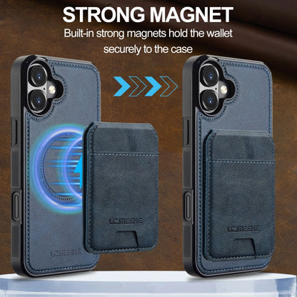 For iPhone 16 Plus LC.IMEEKE L3 Series Detachable RFID Card Bag Magsafe Phone Case(Blue) - iPhone 16 Plus Cases by LC.IMEEKE | Online Shopping South Africa | PMC Jewellery | Buy Now Pay Later Mobicred