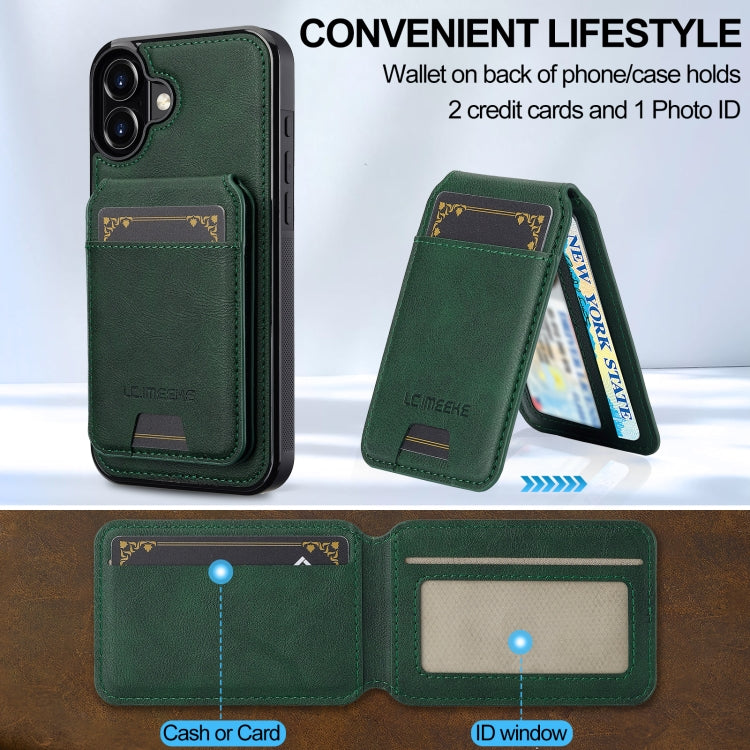 For iPhone 16 Plus LC.IMEEKE L3 Series Detachable RFID Card Bag Magsafe Phone Case(Green) - iPhone 16 Plus Cases by LC.IMEEKE | Online Shopping South Africa | PMC Jewellery | Buy Now Pay Later Mobicred