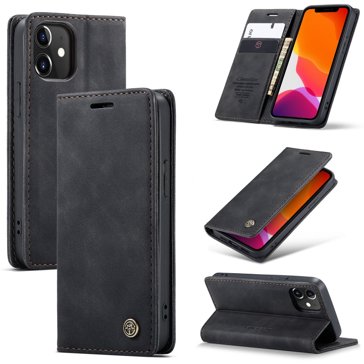 For iPhone 12 mini CaseMe-013 Multifunctional Retro Frosted Horizontal Flip Leather Case with Card Slot & Holder & Wallet(Black) - iPhone 12 mini Cases by CaseMe | Online Shopping South Africa | PMC Jewellery | Buy Now Pay Later Mobicred