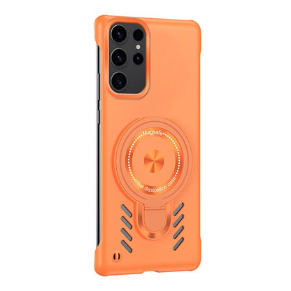 For Samsung Galaxy S25 Ultra 5G Ice Sense Series Graphene Cooling MagSafe Holder Phone Case(Orange) - Galaxy S25 Ultra 5G Cases by PMC Jewellery | Online Shopping South Africa | PMC Jewellery | Buy Now Pay Later Mobicred