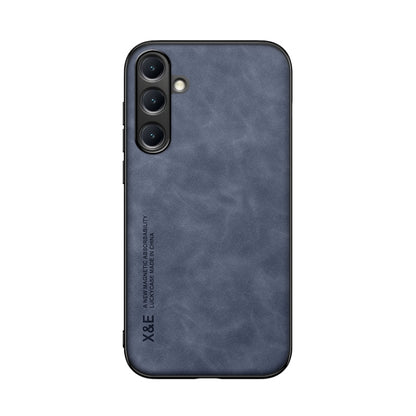 For Samsung Galaxy S25+ 5G Skin Feel Magnetic Leather Back Phone Case(Blue) - Galaxy S25+ 5G Cases by PMC Jewellery | Online Shopping South Africa | PMC Jewellery | Buy Now Pay Later Mobicred