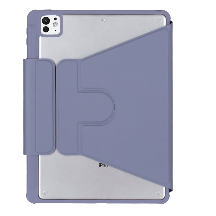 For iPad Pro 11 2024 L13-A 360 Rotation Acrylic Transparent Bluetooth Keyboard Leather Case With Touch Control(Purple) - For iPad Pro by PMC Jewellery | Online Shopping South Africa | PMC Jewellery | Buy Now Pay Later Mobicred