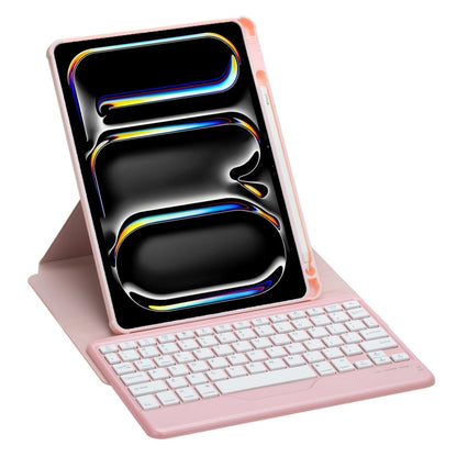 For iPad Pro 11 2024 L13-B 360 Rotation Acrylic Transparent Bluetooth Keyboard Leather Case(Pink) - For iPad Pro by PMC Jewellery | Online Shopping South Africa | PMC Jewellery | Buy Now Pay Later Mobicred