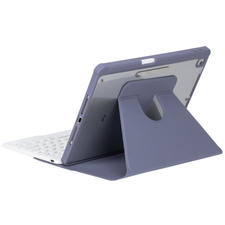 For iPad Pro 11 2024 YL13 360 Rotation Acrylic Transparent Round Keycap Bluetooth Keyboard Leather Case(Purple) - For iPad Pro by PMC Jewellery | Online Shopping South Africa | PMC Jewellery | Buy Now Pay Later Mobicred