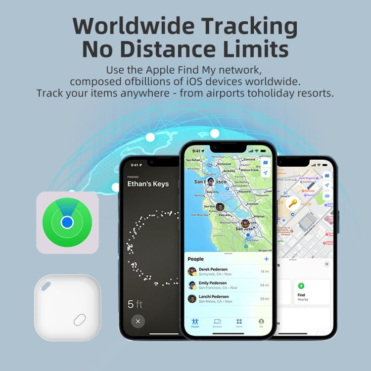 F2 Global Location Tracker Anti-lost Device(White) - Personal Tracker by PMC Jewellery | Online Shopping South Africa | PMC Jewellery | Buy Now Pay Later Mobicred