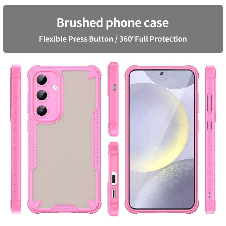 For Samsung Galaxy S25+ 5G Armor Glaze PC Hybrid TPU Phone Case(Pink) - Galaxy S25+ 5G Cases by PMC Jewellery | Online Shopping South Africa | PMC Jewellery | Buy Now Pay Later Mobicred