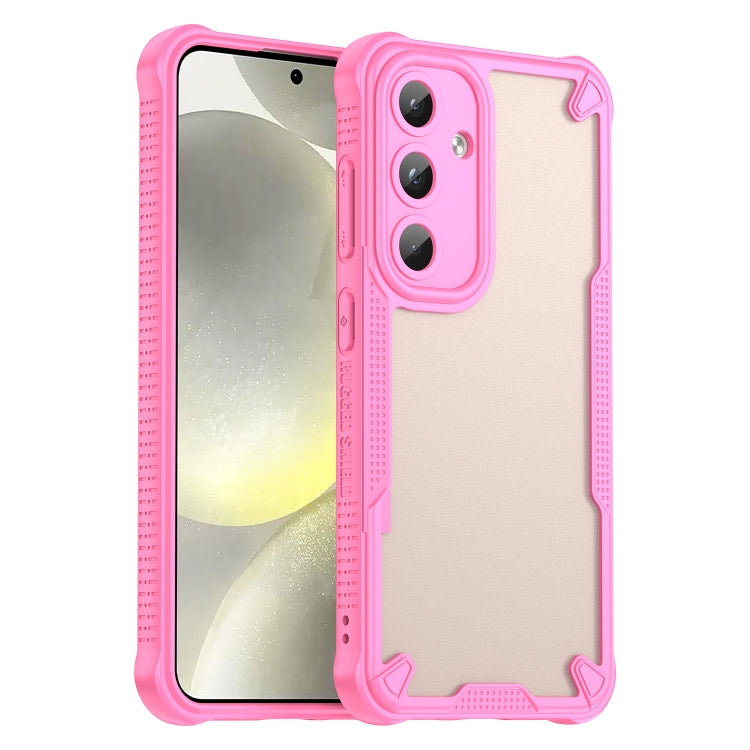 For Samsung Galaxy S25 5G Armor Glaze PC Hybrid TPU Phone Case(Pink) - Galaxy S25 5G Cases by PMC Jewellery | Online Shopping South Africa | PMC Jewellery | Buy Now Pay Later Mobicred