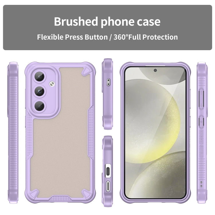 For Samsung Galaxy S25 5G Armor Glaze PC Hybrid TPU Phone Case(Purple) - Galaxy S25 5G Cases by PMC Jewellery | Online Shopping South Africa | PMC Jewellery | Buy Now Pay Later Mobicred