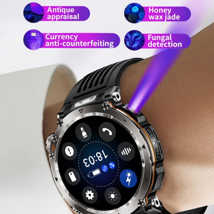 HT30 1.7 inch IP68 Waterproof Silicone Band Smart Watch, Support Flashlight / Banknote Detector Light / Compass(Army Green) - Smart Wristbands by PMC TechLife | Online Shopping South Africa | PMC TechLife | Buy Now Pay Later Mobicred