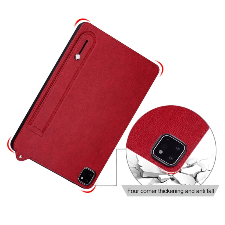 For Samsung Galaxy Tab S10 / S9 / S8 / S7 TPU Leather Back Tablet Case with Wristband(Red) - Tab S10 Cases by PMC Jewellery | Online Shopping South Africa | PMC Jewellery | Buy Now Pay Later Mobicred