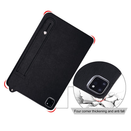 For Samsung Galaxy Tab S10 / S9 / S8 / S7 TPU Leather Back Tablet Case with Wristband(Black) - Tab S10 Cases by PMC Jewellery | Online Shopping South Africa | PMC Jewellery | Buy Now Pay Later Mobicred