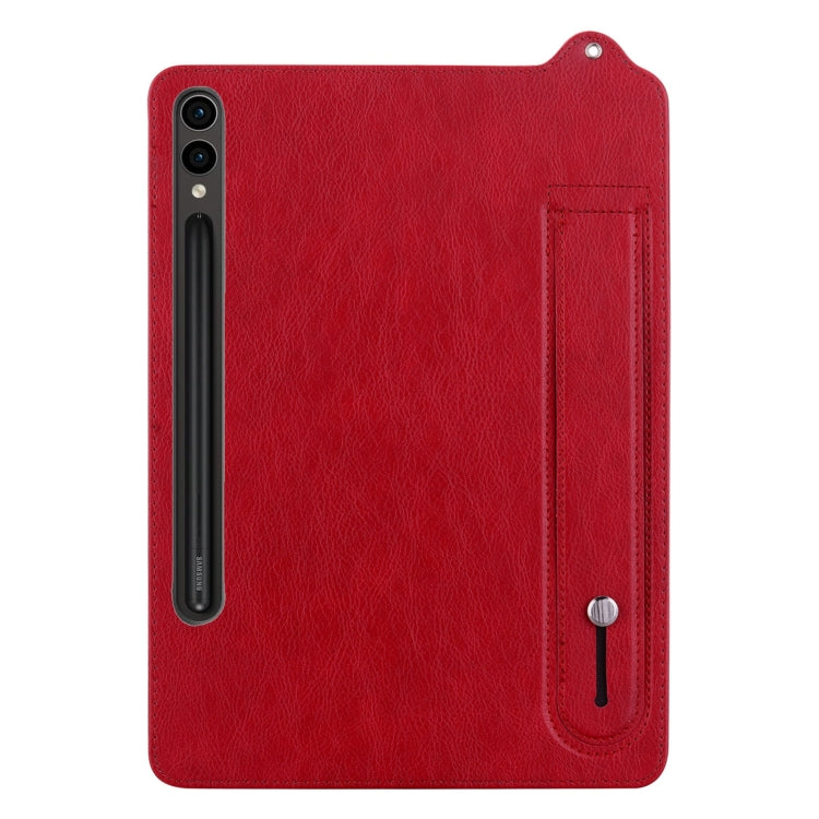 For Samsung Galaxy Tab S10+ / S9+ / S8+ TPU Leather Back Tablet Case with Wristband(Red) - free shipping - PMC Jewellery - Order now!