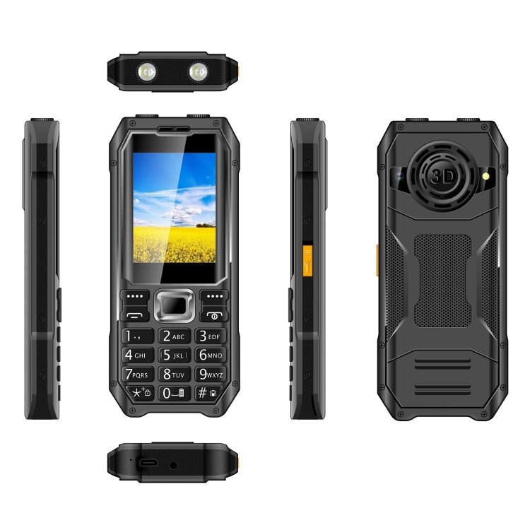 Q6000 Elder Keypad Phone, 2.4 inch, 6800mAh, Dual Flashlights, 21 Keys, SOS, FM, Dual SIM, GSM, Plug:EU Plug(Black) - Others by PMC Jewellery | Online Shopping South Africa | PMC Jewellery | Buy Now Pay Later Mobicred