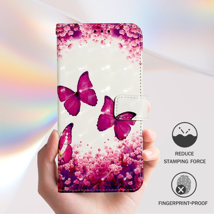 For Doogee N55 Plus 3D Painting Horizontal Flip Leather Phone Case(Rose Butterfly) - More Brand by PMC TechLife | Online Shopping South Africa | PMC TechLife | Buy Now Pay Later Mobicred