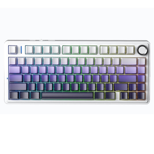 AULA F75 80 Keys Wired/2.4G/Bluetooth Three Model Customized RGB Mechanical Keyboard(Side Engraved Purple) - Wireless Keyboard by AULA | Online Shopping South Africa | PMC Jewellery | Buy Now Pay Later Mobicred