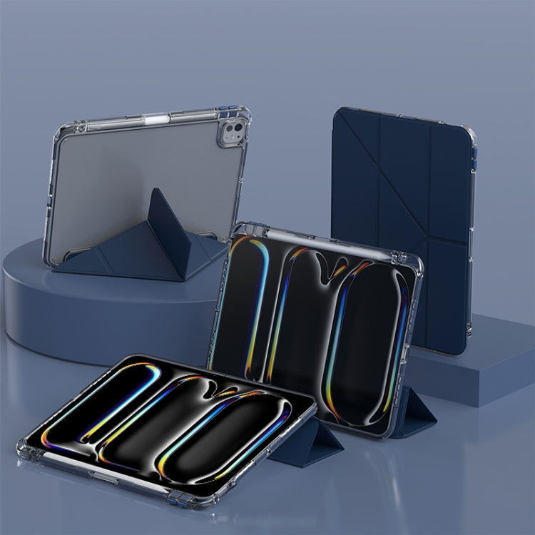 For iPad Pro 11 2024 mutural Y-Shape Deformation Leather Tablet Case(Navy Blue) - free shipping - PMc TechLife - Order now!