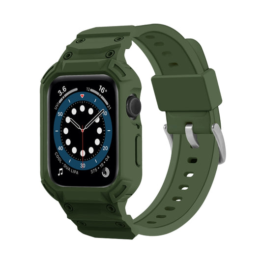 For Apple Watch Series 10 46mm Armor TPU Case Integrated Watch Band(Army Green) - Watch Cases by PMC Jewellery | Online Shopping South Africa | PMC Jewellery | Buy Now Pay Later Mobicred