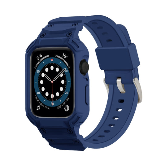 For Apple Watch Series 10 46mm Armor TPU Case Integrated Watch Band(Midnight Blue) - Watch Cases by PMC Jewellery | Online Shopping South Africa | PMC Jewellery | Buy Now Pay Later Mobicred