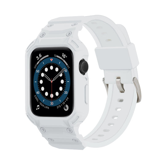 For Apple Watch Series 10 42mm Armor TPU Case Integrated Watch Band(White) - Watch Cases by PMC Jewellery | Online Shopping South Africa | PMC Jewellery | Buy Now Pay Later Mobicred