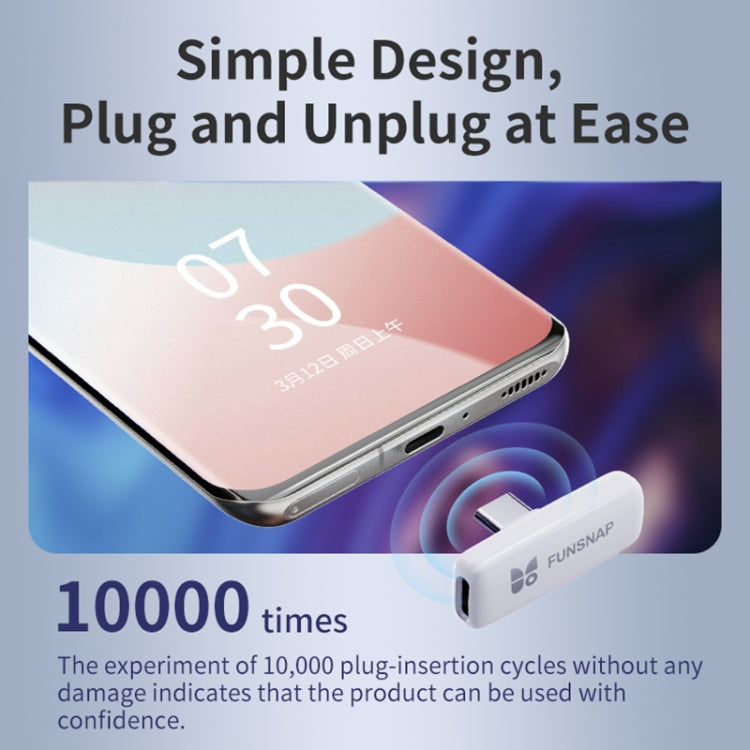 FUNSNAP M2 1 TX + 2 RX Digital Noise Reduction Wireless Microphone Mic Tok, Version:Type-C(White) - Microphone by FUNSNAP | Online Shopping South Africa | PMC TechLife | Buy Now Pay Later Mobicred