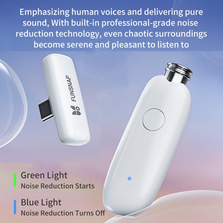 FUNSNAP M2 1 TX + 2 RX Digital Noise Reduction Wireless Microphone Mic Tok, Version:Type-C(White) - Microphone by FUNSNAP | Online Shopping South Africa | PMC TechLife | Buy Now Pay Later Mobicred