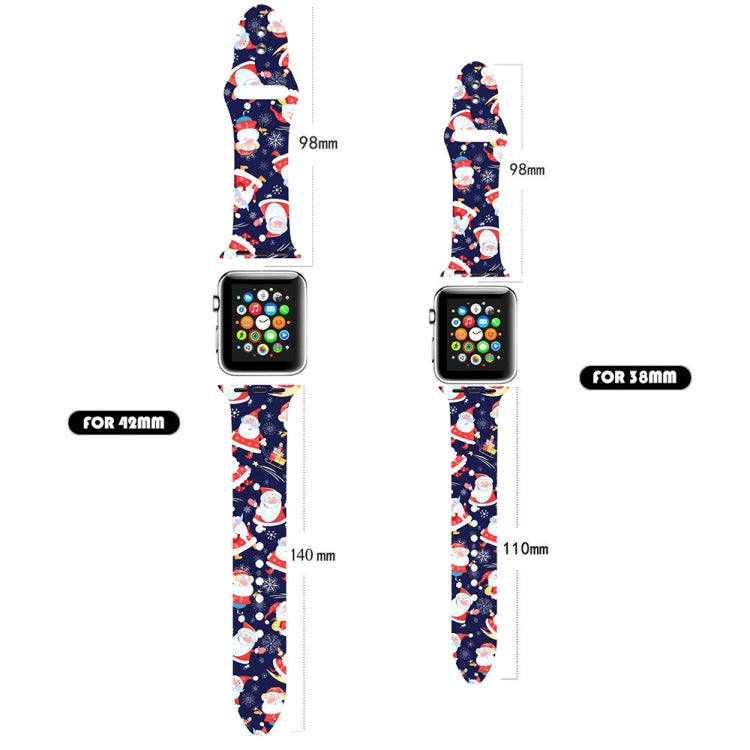 For Apple Watch 46mm / 49mm / 45mm / 44mm Christmas Pattern Silicone Watch Band(Snowman Blue) - free shipping - PMc TechLife - Order now!