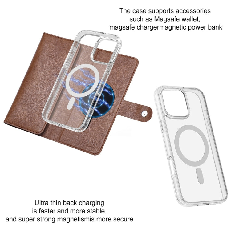 For iPhone 16 ViLi GVS-C Series MagSafe Magnetic RFID Leather Flip Phone Case(Brown) - free shipping - PMC Jewellery - Order now!