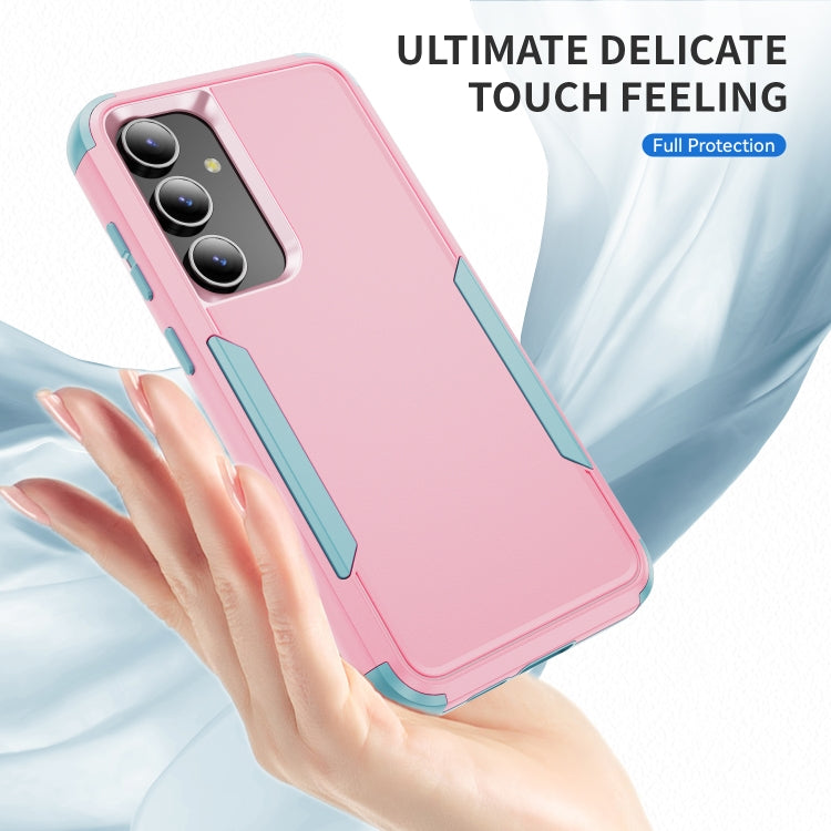 For Samsung Galaxy S25+ 5G TPU + PC Shockproof Protective Phone Case(Pink + Grey Green) - Galaxy S25+ 5G Cases by PMC Jewellery | Online Shopping South Africa | PMC Jewellery | Buy Now Pay Later Mobicred