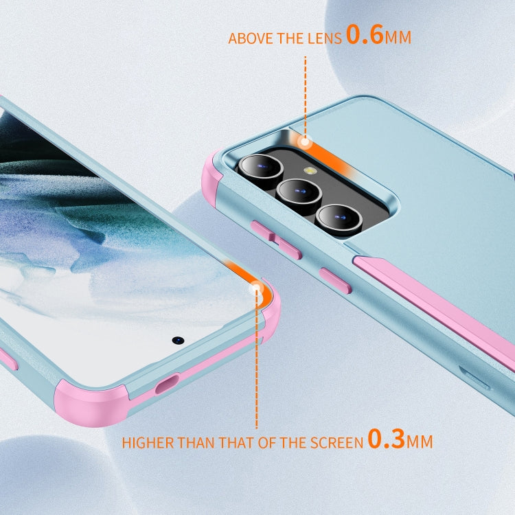 For Samsung Galaxy S25+ 5G TPU + PC Shockproof Protective Phone Case(Grey Green + Pink) - Galaxy S25+ 5G Cases by PMC Jewellery | Online Shopping South Africa | PMC Jewellery | Buy Now Pay Later Mobicred
