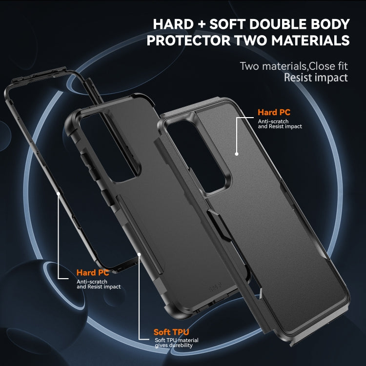 For Samsung Galaxy S25+ 5G TPU + PC Shockproof Protective Phone Case(Black) - Galaxy S25+ 5G Cases by PMC Jewellery | Online Shopping South Africa | PMC Jewellery | Buy Now Pay Later Mobicred