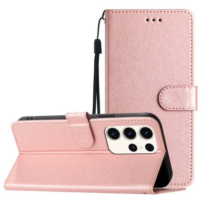 For Samsung Galaxy S25 Ultra 5G Silk Texture Horizontal Flip Leather Phone Case(Rose Gold) - Galaxy S25 Ultra 5G Cases by PMC Jewellery | Online Shopping South Africa | PMC Jewellery | Buy Now Pay Later Mobicred