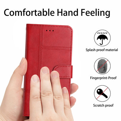 For Samsung Galaxy S25 Ultra 5G Cowhide Texture Stitching Leather Phone Case(Red) - Galaxy S25 Ultra 5G Cases by PMC Jewellery | Online Shopping South Africa | PMC Jewellery | Buy Now Pay Later Mobicred