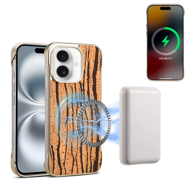 For iPhone 16 Denior A18 WoodenPaint MagSafe Phone Case(Tree Pattern) - iPhone 16 Cases by Denior | Online Shopping South Africa | PMC Jewellery | Buy Now Pay Later Mobicred