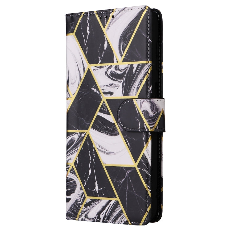 For Samsung Galaxy S25 5G Marble Bronzing Stitching Leather Phone Case(Black) - free shipping - PMC Jewellery - Order now!