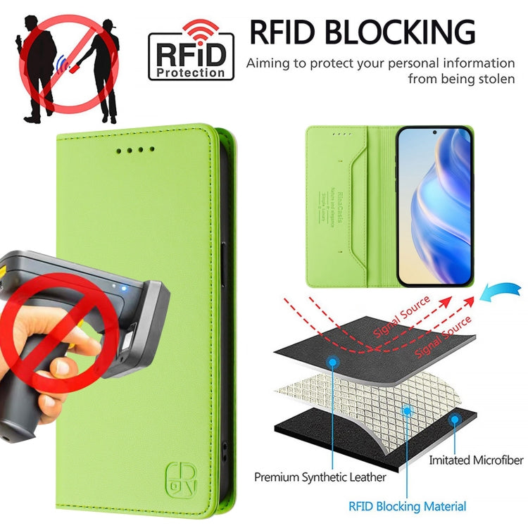 For Samsung Galaxy S24+ / S25+ 5G RC01 Dual-Folded Magnetic Suction RFID Leather Phone Case(Grass Green) - Galaxy S25+ 5G Cases by PMC Jewellery | Online Shopping South Africa | PMC Jewellery | Buy Now Pay Later Mobicred