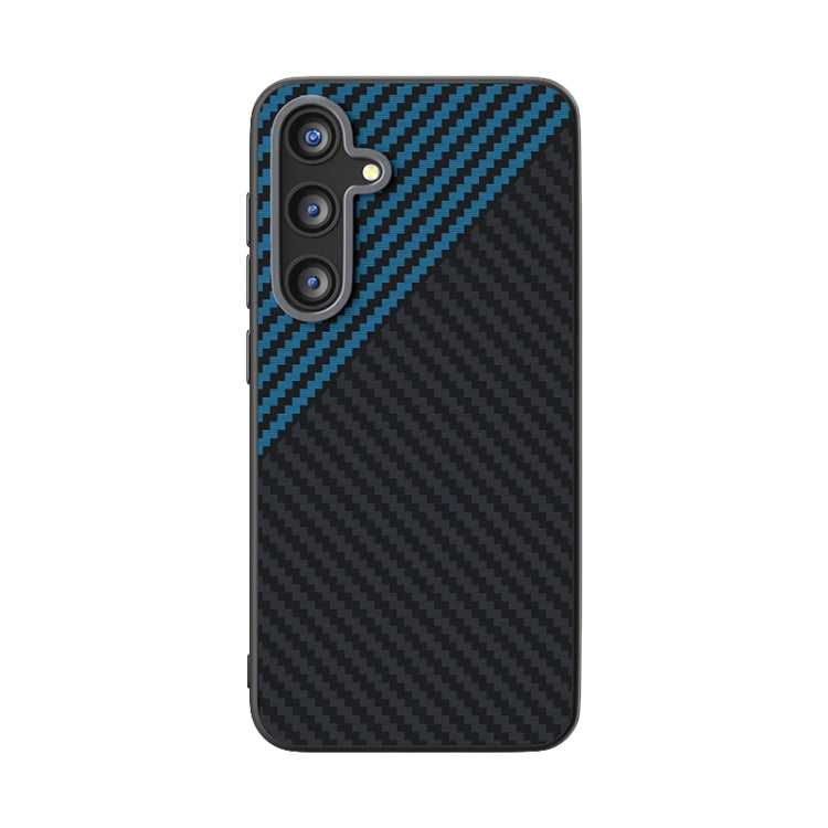 For Samsung Galaxy S25 5G / S24 5G ABEEL C Carbon Fiber Series 6D Micro Relief MagSafe Phone Case(Black Blue) - Galaxy S25 5G Cases by PMC Jewellery | Online Shopping South Africa | PMC Jewellery | Buy Now Pay Later Mobicred