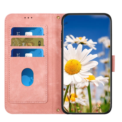 For Samsung Galaxy S25 5G Floral Pattern Leather Phone Case with Lanyard(Pink) - Galaxy S25 5G Cases by PMC Jewellery | Online Shopping South Africa | PMC Jewellery | Buy Now Pay Later Mobicred