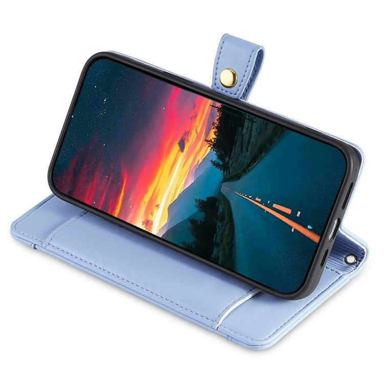 For Fujitsu Arrows We2 Sheep Texture Cross-body Zipper Wallet Leather Phone Case(Blue) - More Brand by PMC TechLife | Online Shopping South Africa | PMC TechLife | Buy Now Pay Later Mobicred